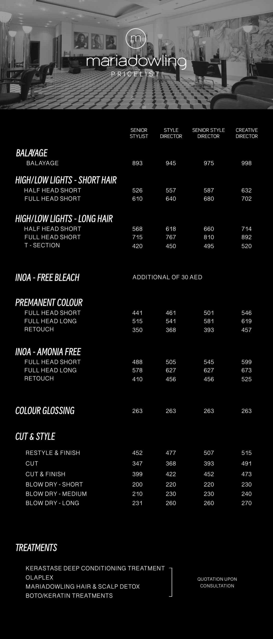 mariadowling Price List